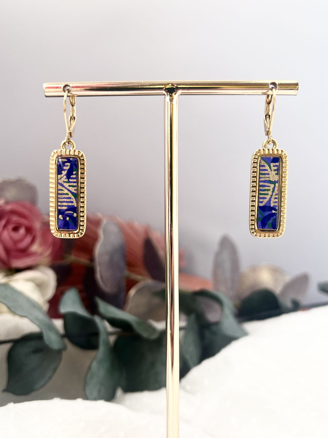 Boucles d’oreilles papier japonais 