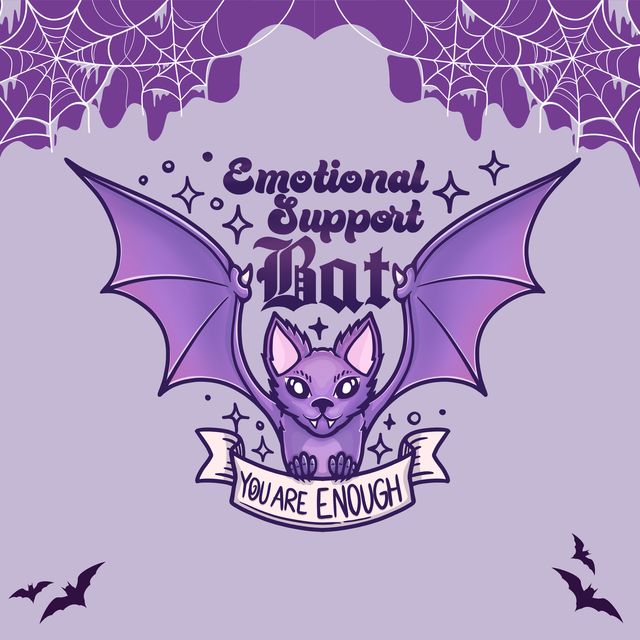 Emotional Support Bat | Keyring, Pin or Phone Grip | 180