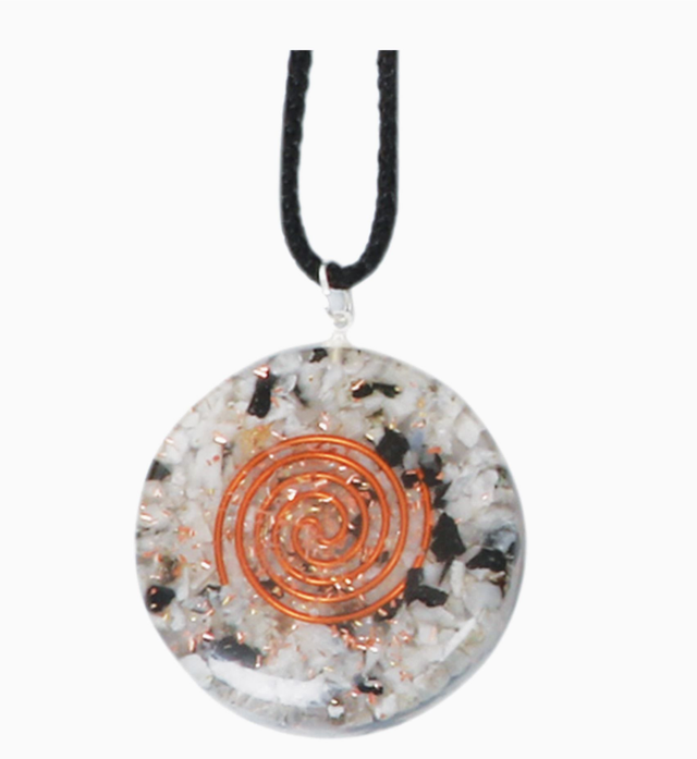 Orgonite en pendentif " Cercle " Pierre de Lune