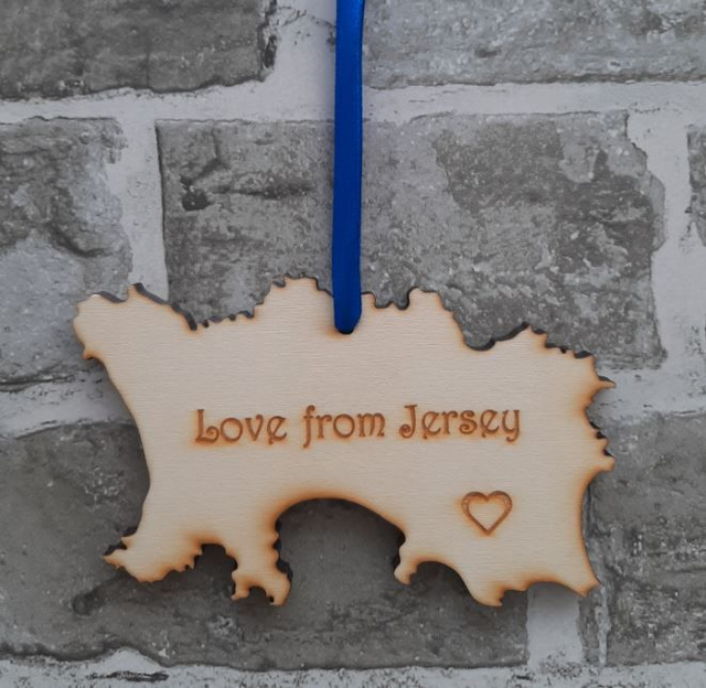 Love from Jersey small hanging decoration 