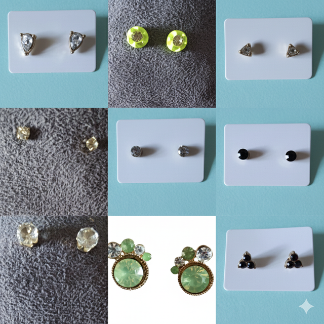 Boucles d'oreilles clous strass