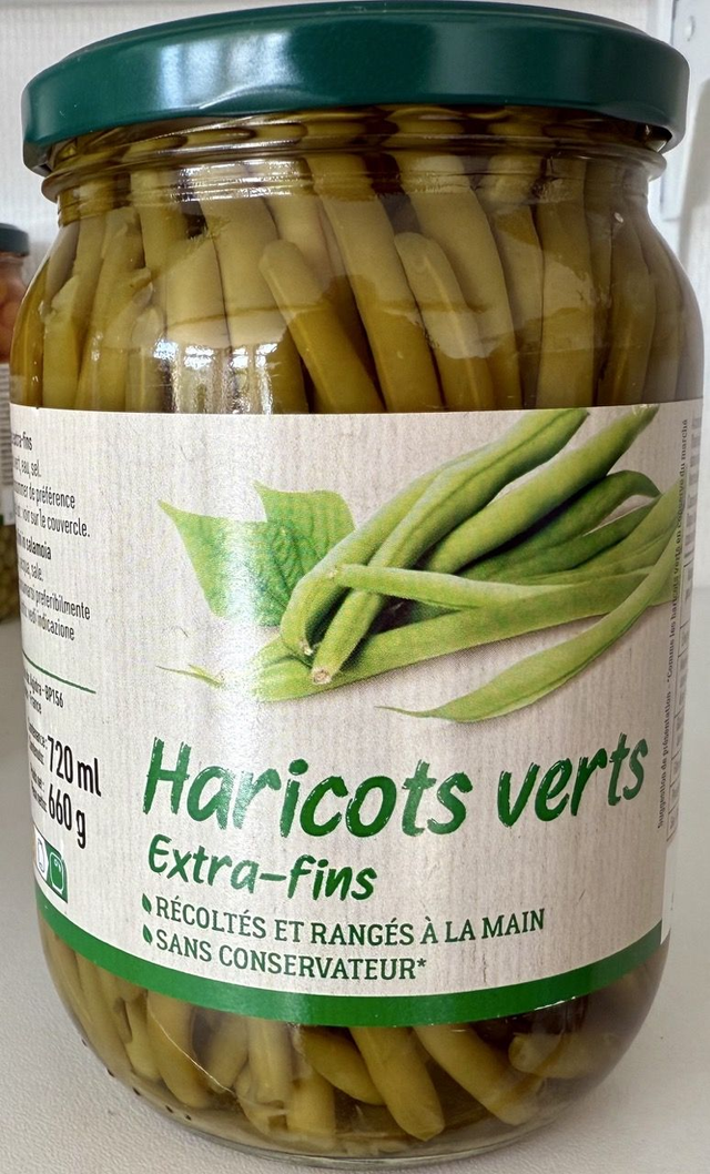 haricots verts extra fins (pot de 660 g)