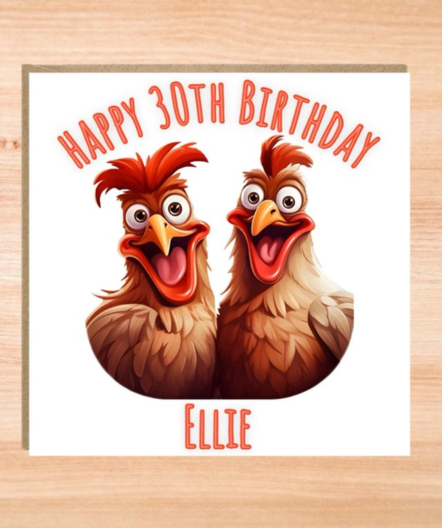 Personalised Funny Chicken Birthday Card