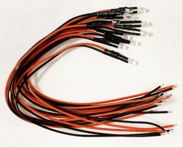 LED Pack 3mm Warm White 12v LED w/Wire &amp; Resistors (10)