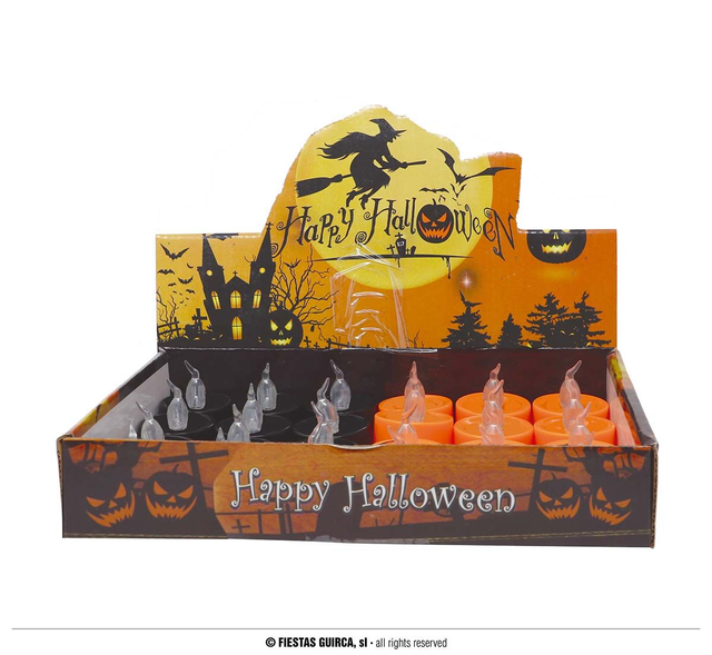 CANDELE ARANCIONE E NERE CON LUCE 4,5X4 HALLOWEN 