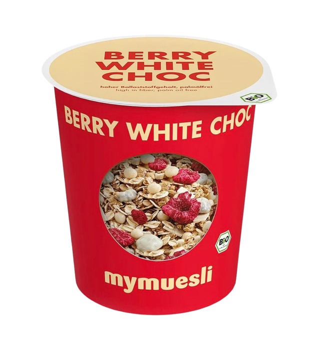 Mymuesli Berry White Choc - 85g Becher 2go