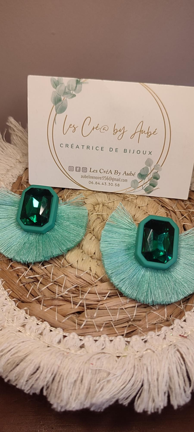 BO BOHEME STRASS/ POMPONS TURQUOISE 0000680