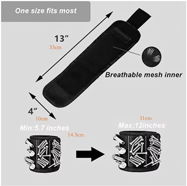 0001 - Magnetische polsband - rood/zwart