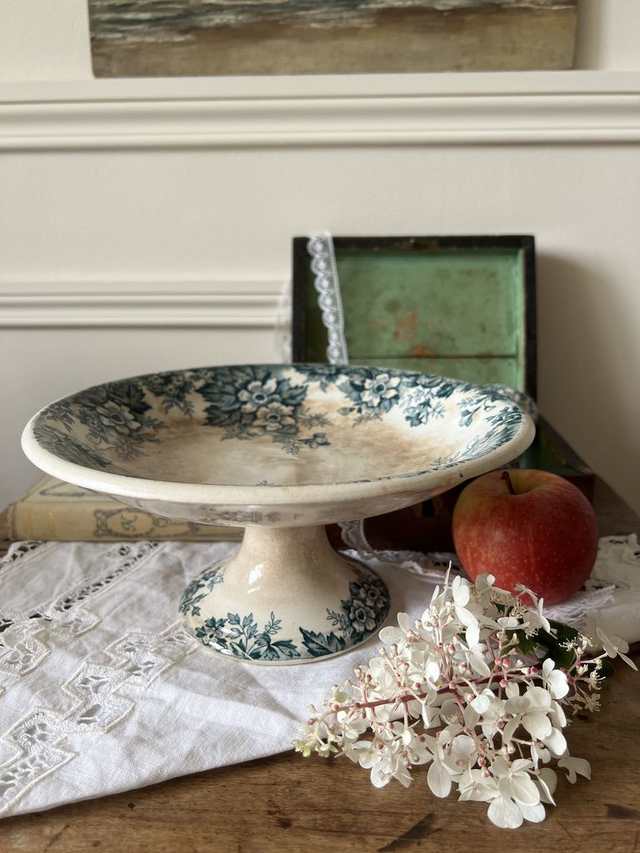 MARIE-LOUISE - Compotier patiné signé St Amand & Hamage Nord - Terre de Fer