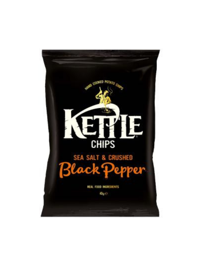 Kettle Chips Sea Salt & Crushed Black Pepper 40g
