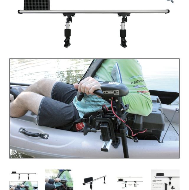 Kayak outboard support bracket 