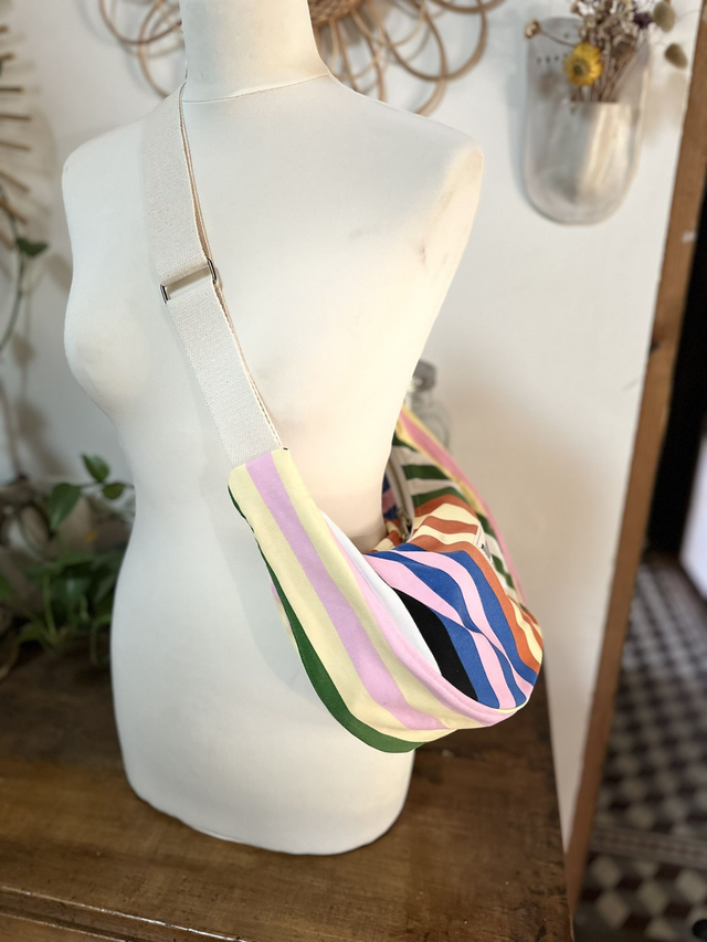 sac banoulière rayure fini multi