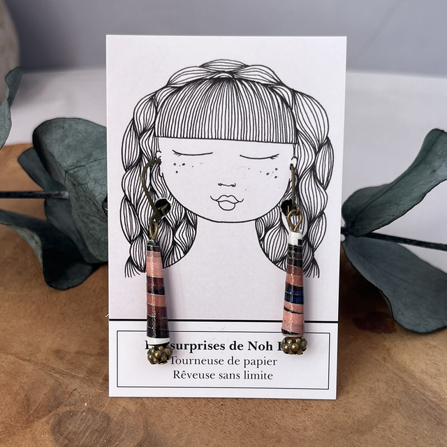 Boucles d’oreilles perles de papier 