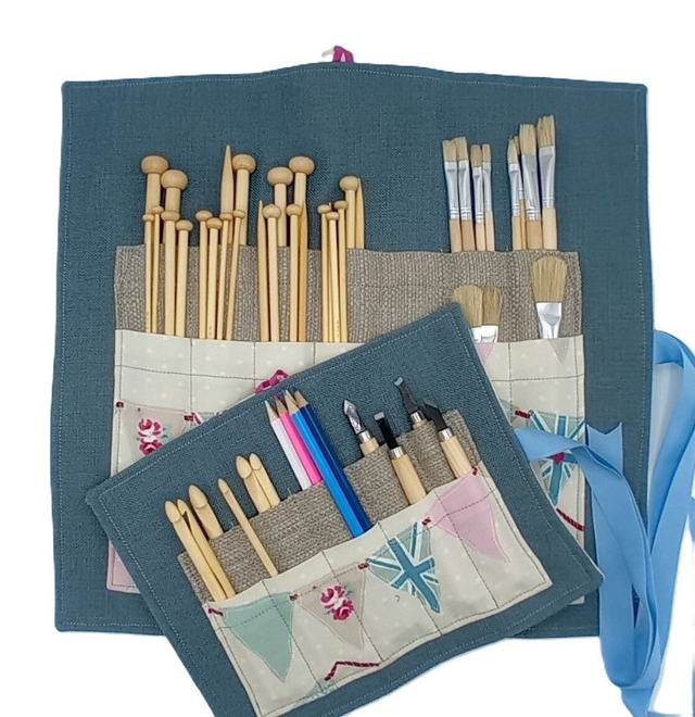 Storage Wrap Craft Tools Crochet Hooks Knitting Needles Craft Knives Pencils Artist brushes