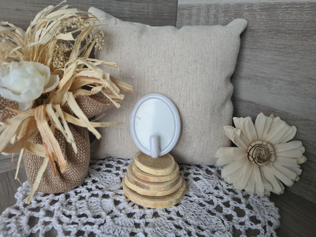 Petit crochet avec photos Ovale 4x5 cm Blanc