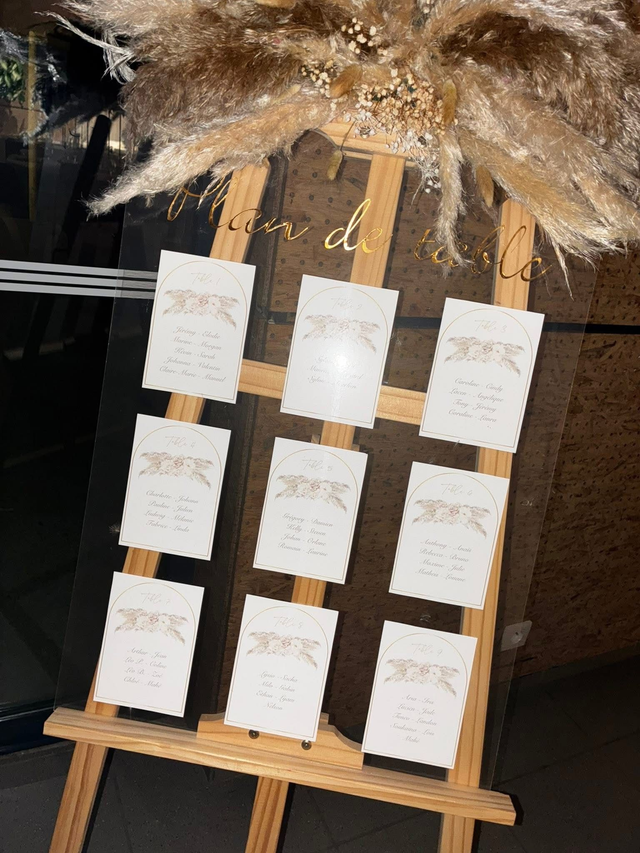 Plan de table "thème Bohéme Chic" 50x70cm