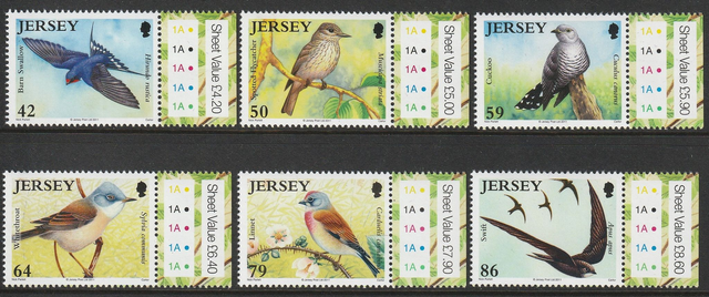 Jersey 2011 Summer Visiting Birds Set MNH