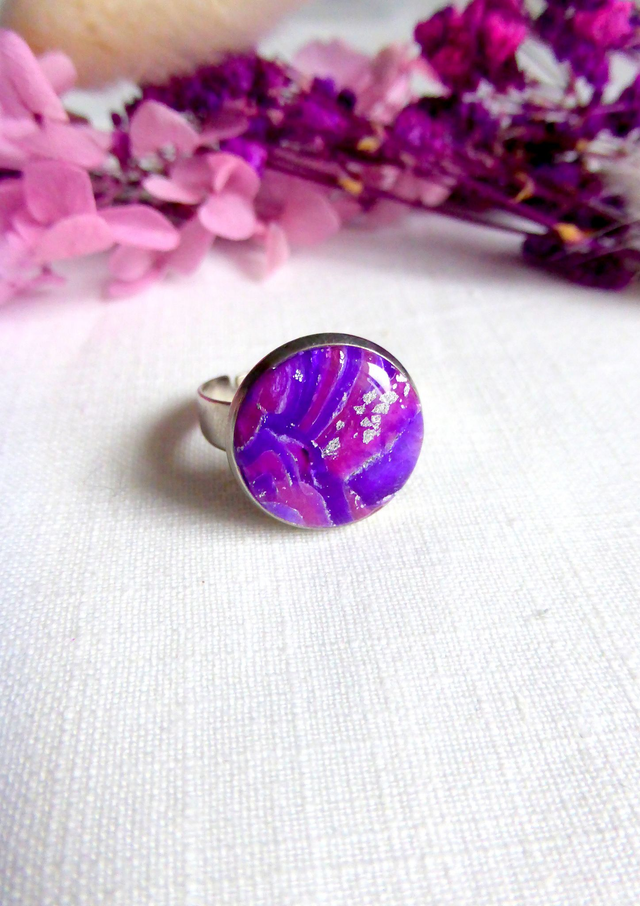 Bague ronde - Eclat de lavande