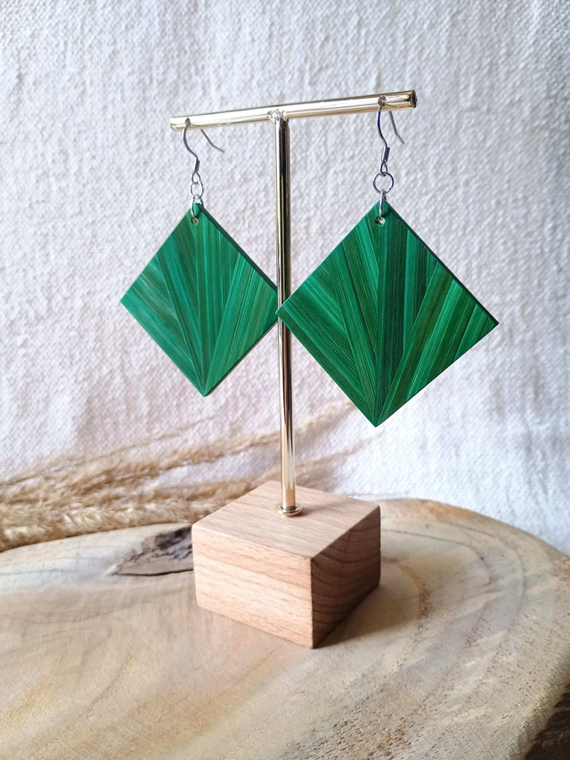 Boucles d'oreilles CARRÉ Éventail