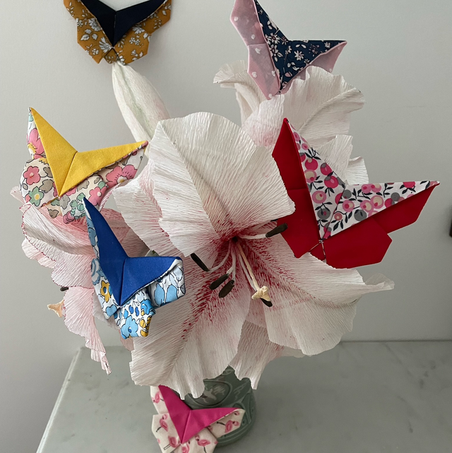 Barrette origami papillon antiglisse sur commande