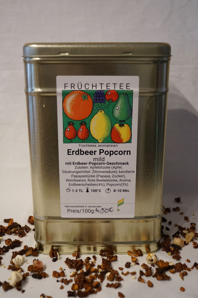 Erdbeer Popcorn (Früchtetee)