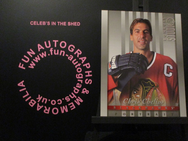 Chris Chelios - NFL 1997 Donruss Studio Ice Hockey Original 10x8 Trading Card #28 (B)