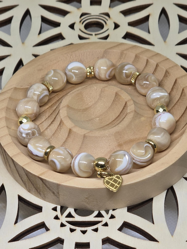 Bracelet Nacre doré 1 cm 