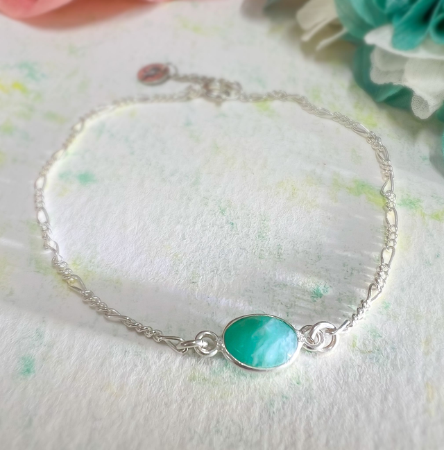 Pulsera de plata 925 con amazonita