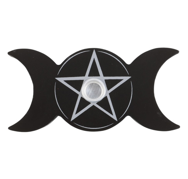 Triple moon spell candle holder