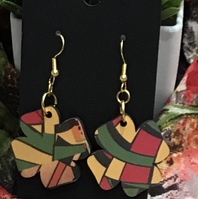 Wood Mixed Coloured Dangling Earrings- MSDE23