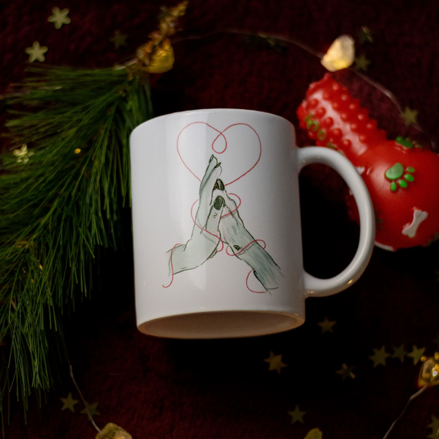 A jamais entrelacé -patte chien -