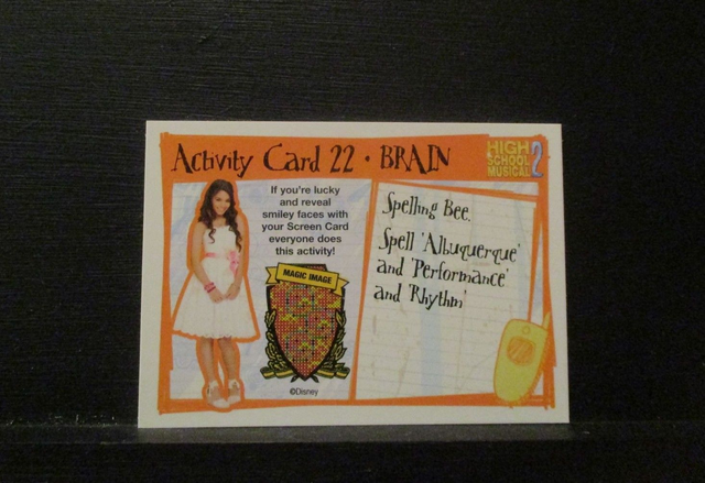 High School Musical 2 Brain Activity Original Trading Card #22
