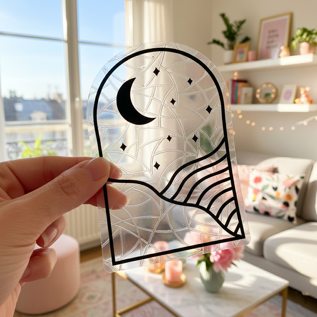 Attrape soleil sticker de fenêtre paysage lunaire