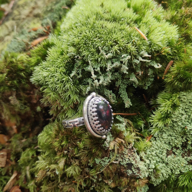 Bague Opale Welo Noire Argent Massif