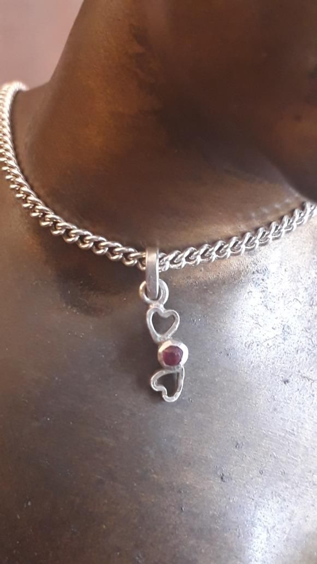 Pendentif rubis, argent 925