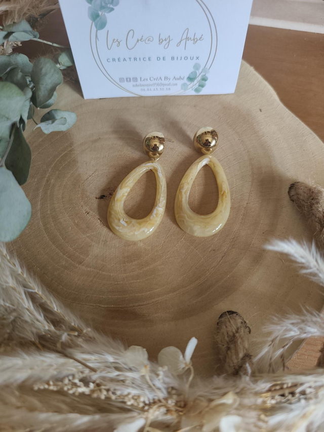 BO CHIC CREOLES RESINE JAUNE 0000183