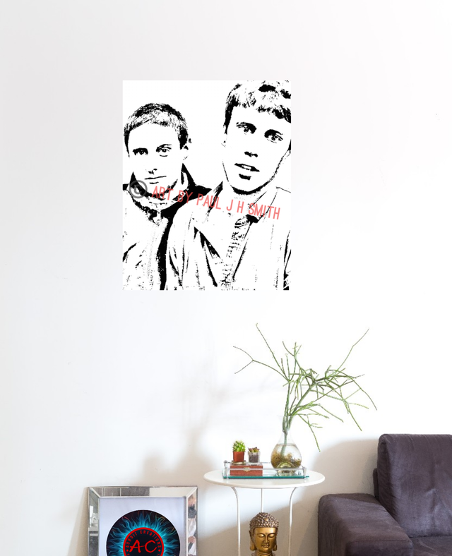 Bez & Shaun Ryder Hand-Painted Canvas Artwork | 24x18 Inch Deep-Edged Canvas