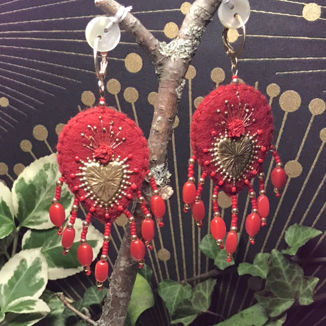 Bo rouge/or goutte pampilles