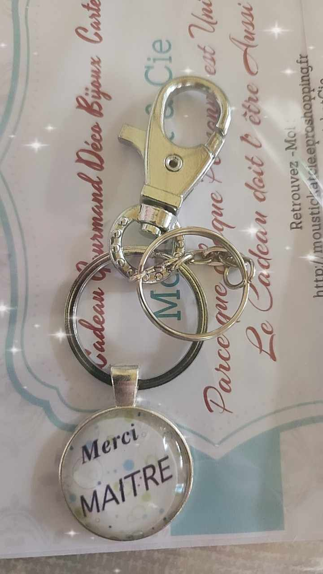 Porte Clés &quot;Merci Maitre &quot;