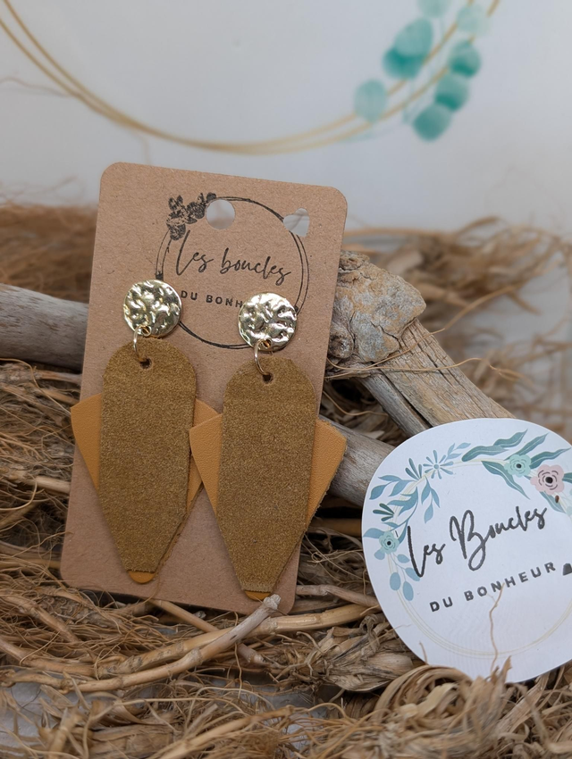 Boucles d&#039;oreilles Graphique marron gr003