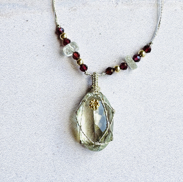 Sautoir Améthyste verte 