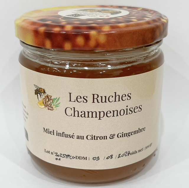 Miel infusé citron &amp; gingembre 500gr