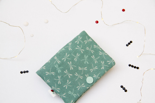 Monedero doble Libélulas en Verde Menta