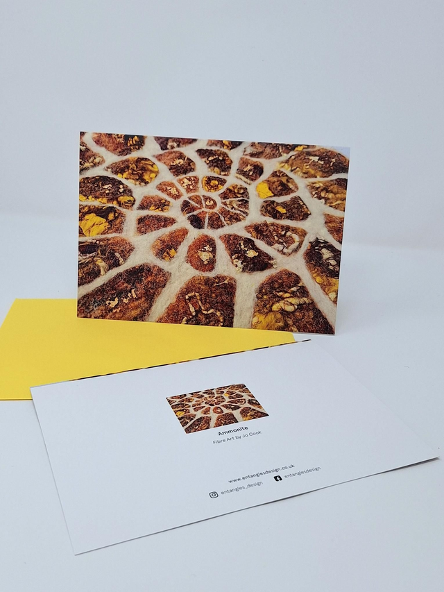 Ammonite, blank greetings card, art card