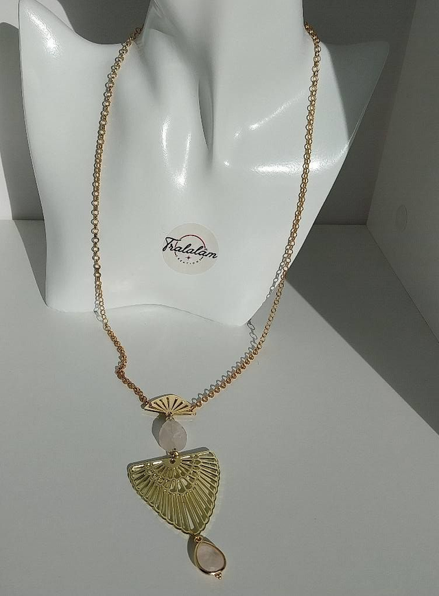  ✨Collier &quot;sautoir quartz rose art déco&quot;✨