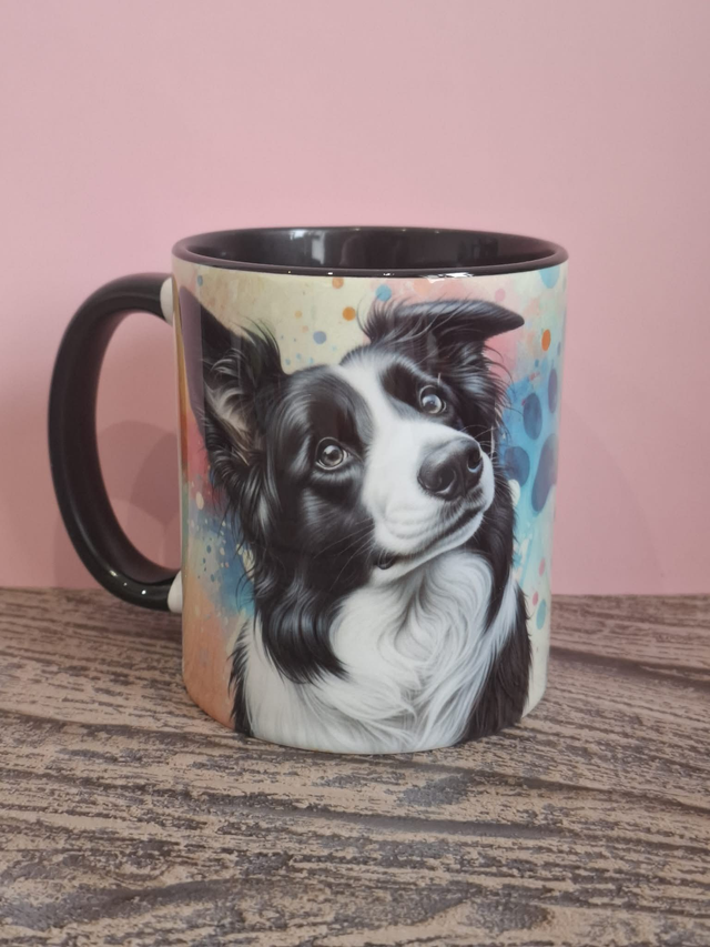 Collection Coloré Mug noir Border Collie