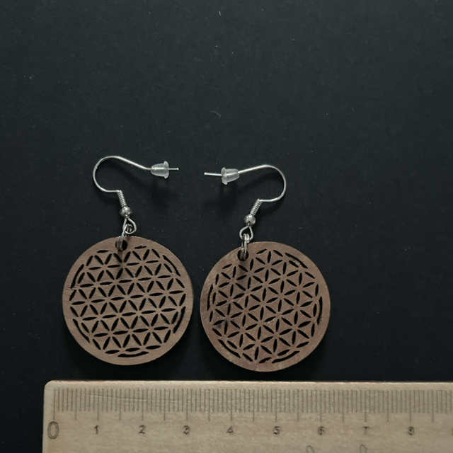 Mini fleur de vie en noyer 