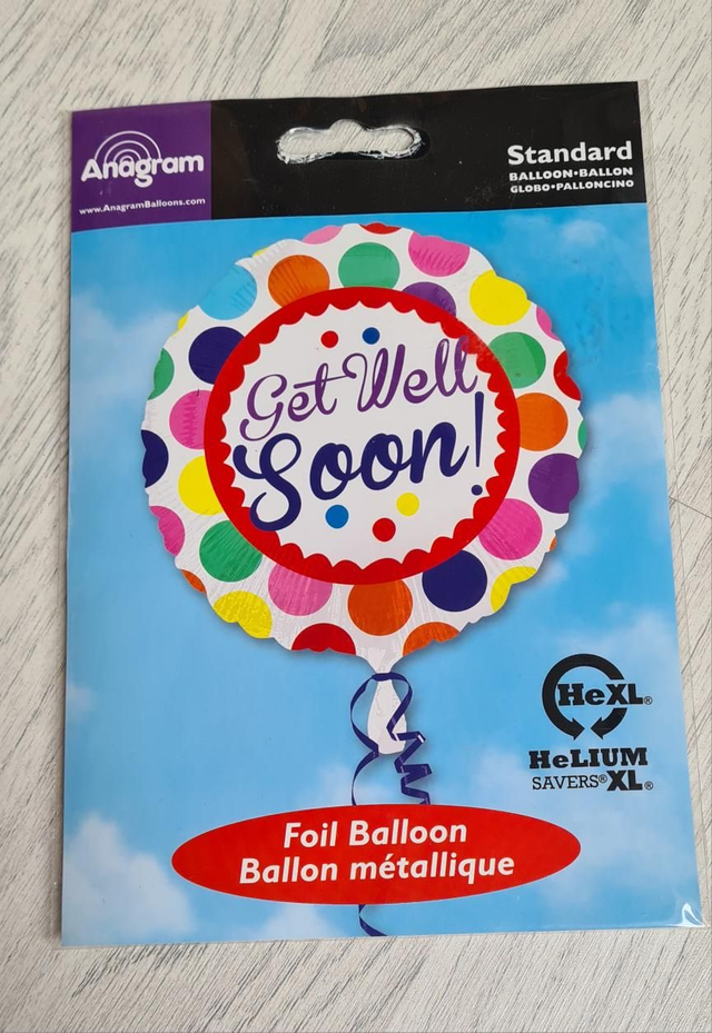 Get Well Soon! Circular multicolour spotty balloon 43cm