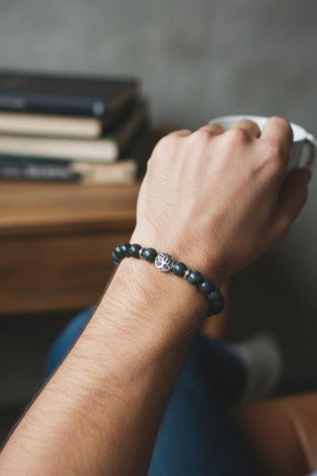 Bracelet Larvikite - Protection & Ancrage