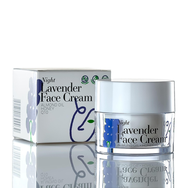 Soothing night face cream with lavender